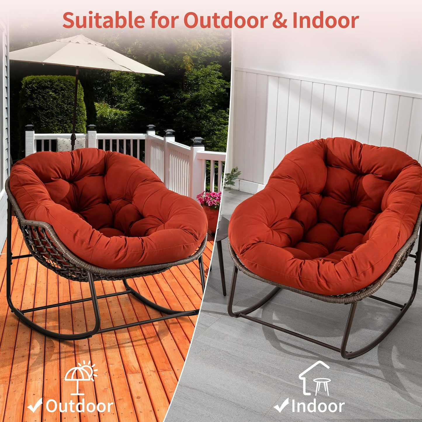 [CAILOVER]Rocking chair with cushion & free shipping