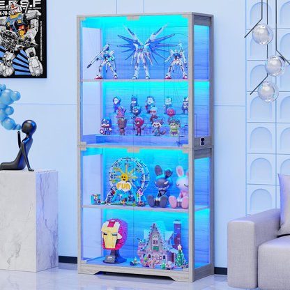RB- A Showcase with 2-color collectible lights and glass doors