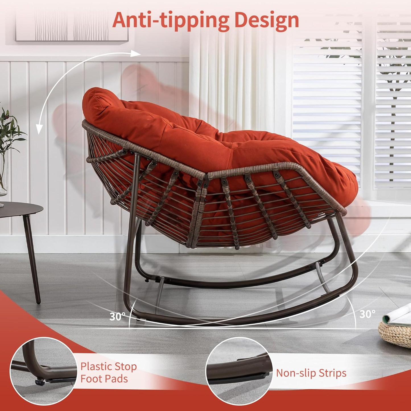 [CAILOVER]Rocking chair with cushion & free shipping