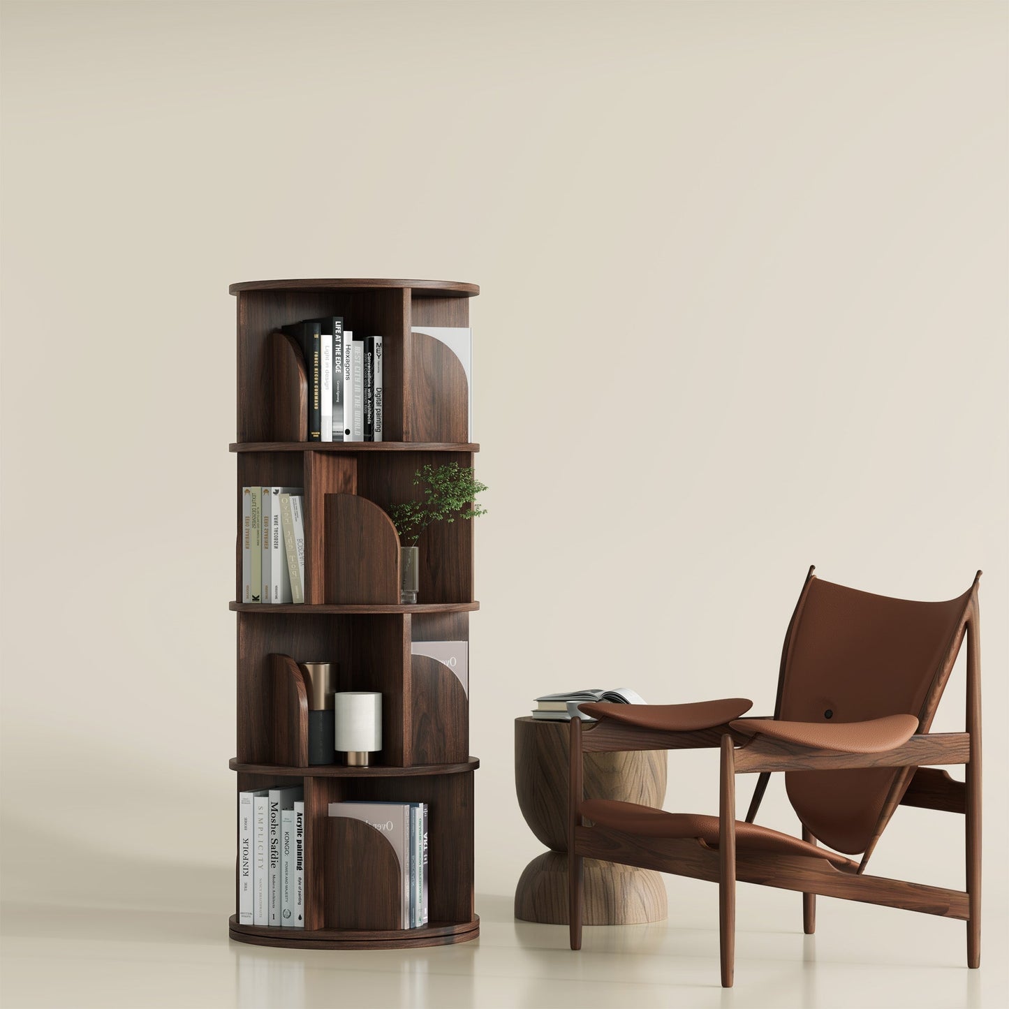 Yowos Rotating Bookshelf 360 Degree Storage Rack