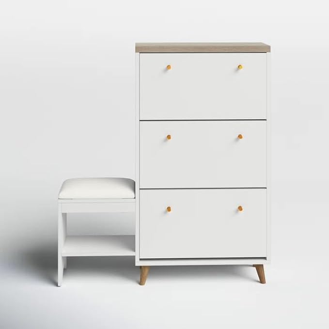 🥿✨ Shoe Cabinet with Chair – Elegance and Functionality in One Set! ✨🪑