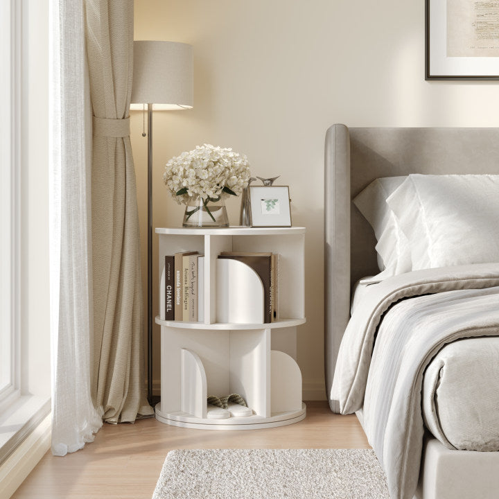 Yowos Rotating Bookshelf 360 Degree Storage Rack