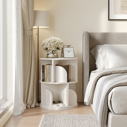 Yowos Rotating Bookshelf 360 Degree Storage Rack