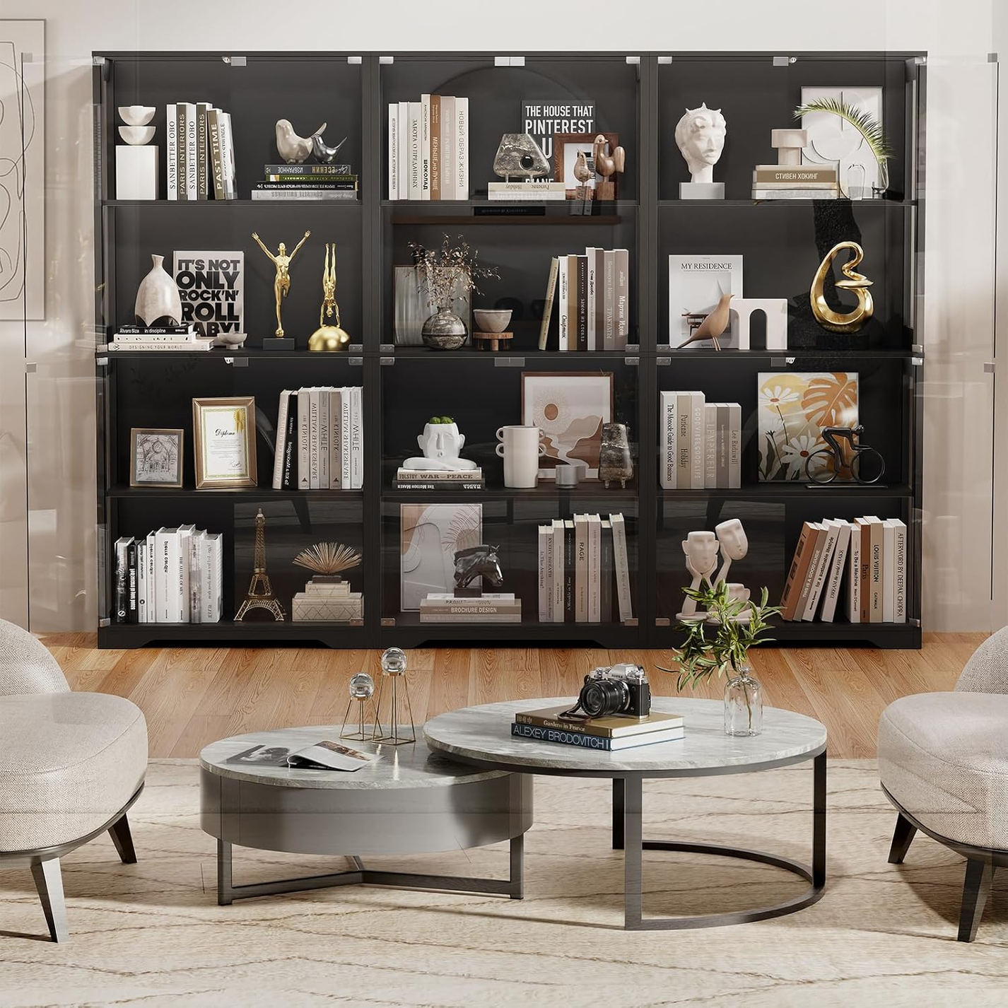 RB- A Showcase with 2-color collectible lights and glass doors