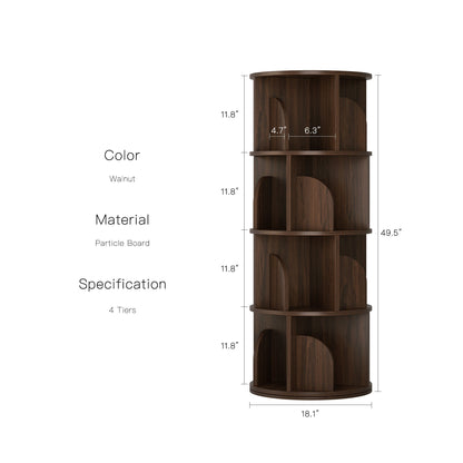Yowos Rotating Bookshelf 360 Degree Storage Rack