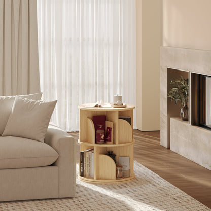 Yowos Rotating Bookshelf 360 Degree Storage Rack