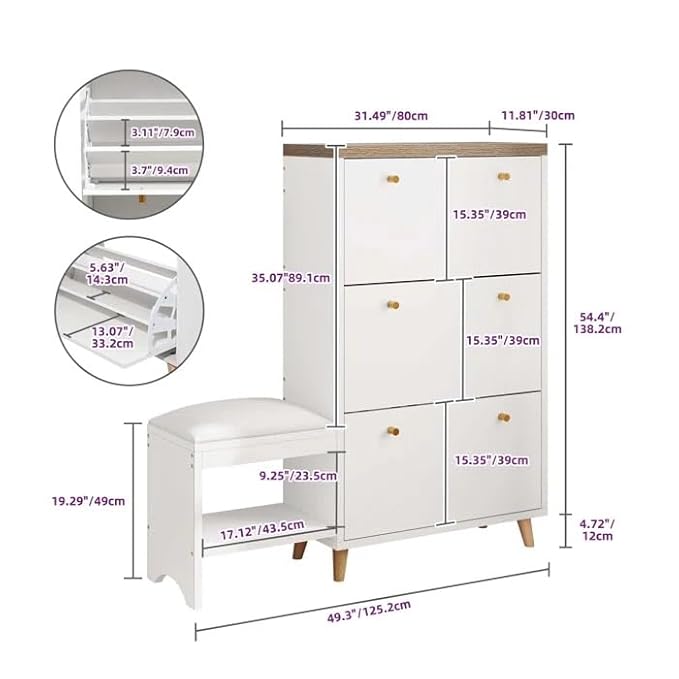 🥿✨ Shoe Cabinet with Chair – Elegance and Functionality in One Set! ✨🪑