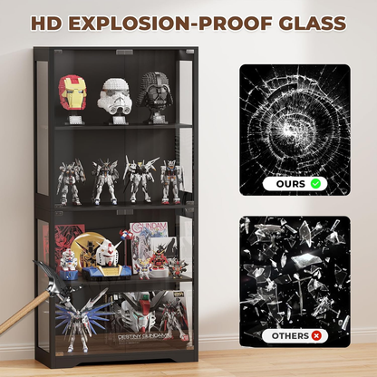 RB- A Showcase with 2-color collectible lights and glass doors