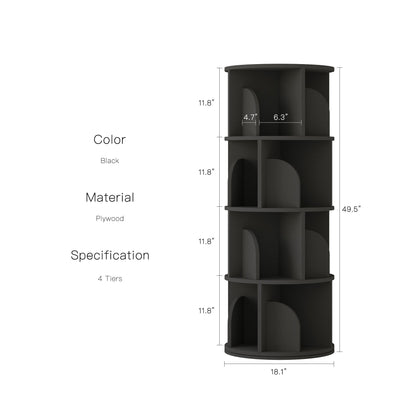Yowos Rotating Bookshelf 360 Degree Storage Rack