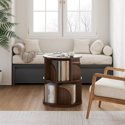 Yowos Rotating Bookshelf 360 Degree Storage Rack