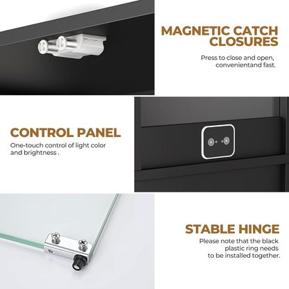 RB- A Showcase with 2-color collectible lights and glass doors