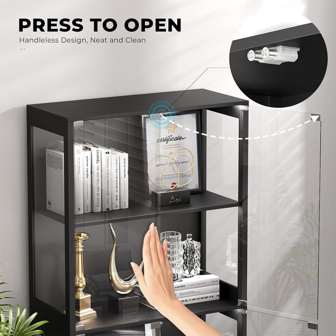 RB- A Showcase with 2-color collectible lights and glass doors