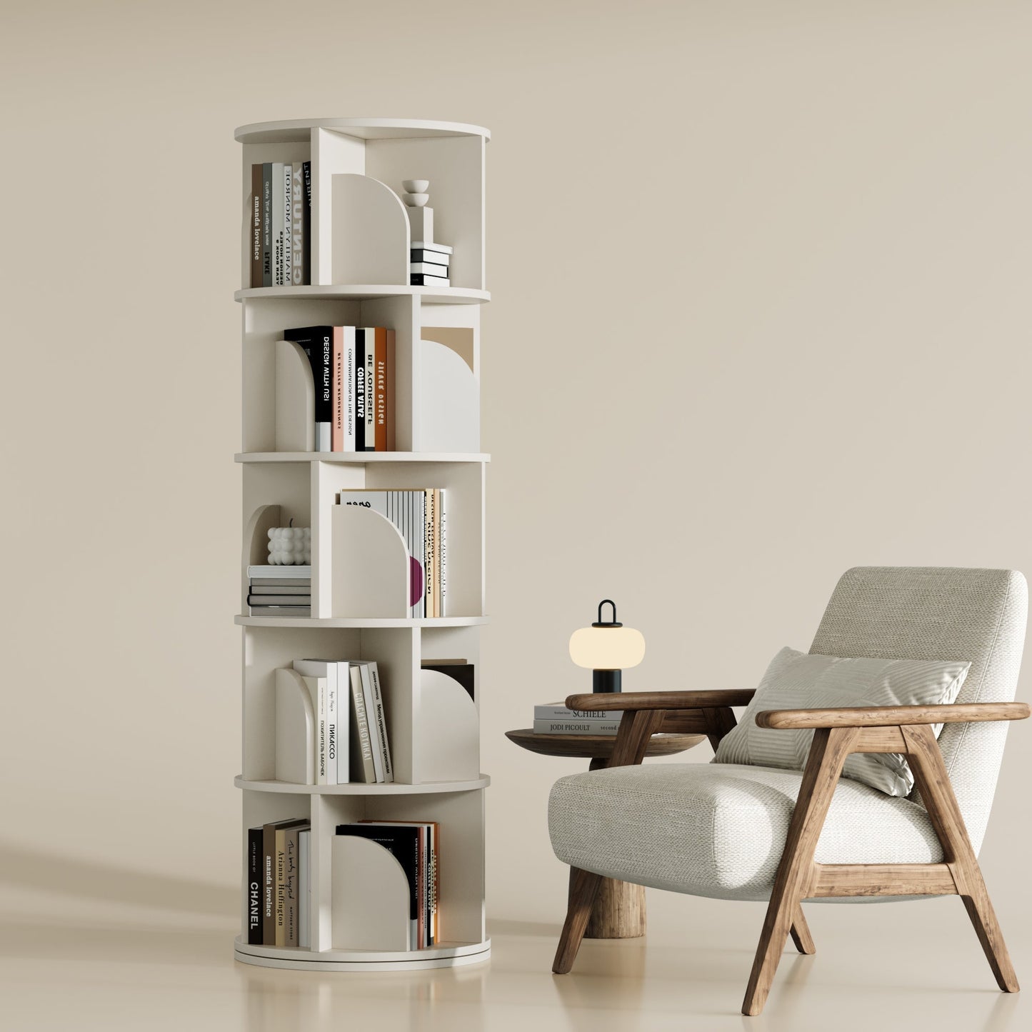Yowos Rotating Bookshelf 360 Degree Storage Rack