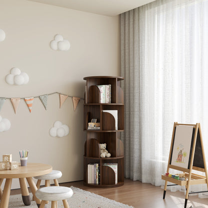 Yowos Rotating Bookshelf 360 Degree Storage Rack