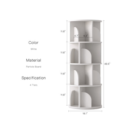 Yowos Rotating Bookshelf 360 Degree Storage Rack