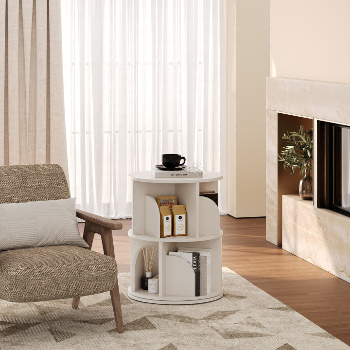 Yowos Rotating Bookshelf 360 Degree Storage Rack