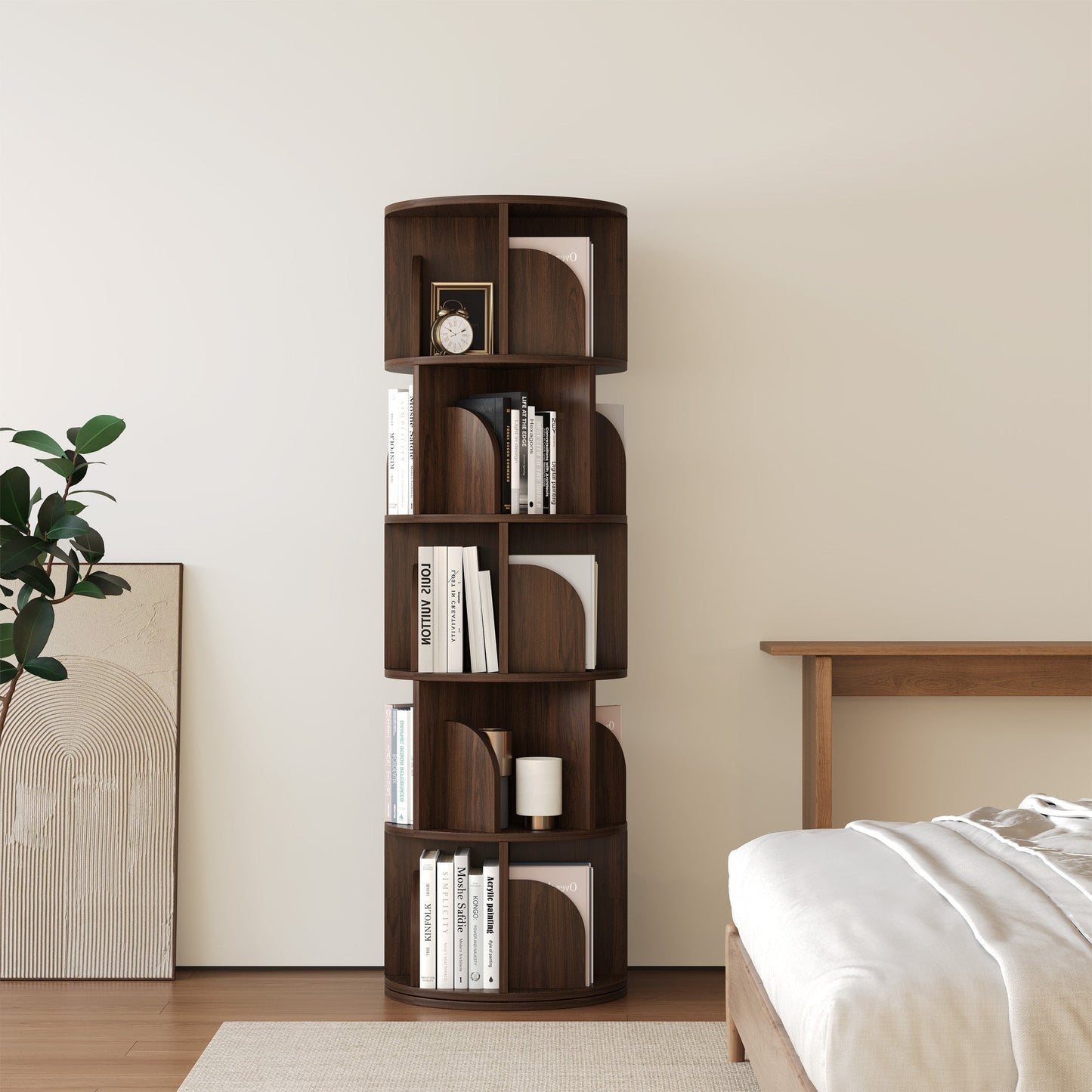 Yowos Rotating Bookshelf 360 Degree Storage Rack