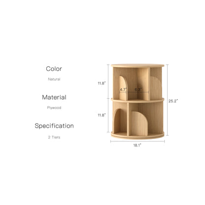 Yowos Rotating Bookshelf 360 Degree Storage Rack